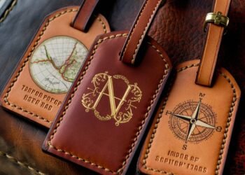 custom leather luggage tags