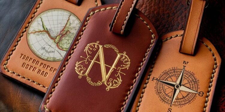 custom leather luggage tags